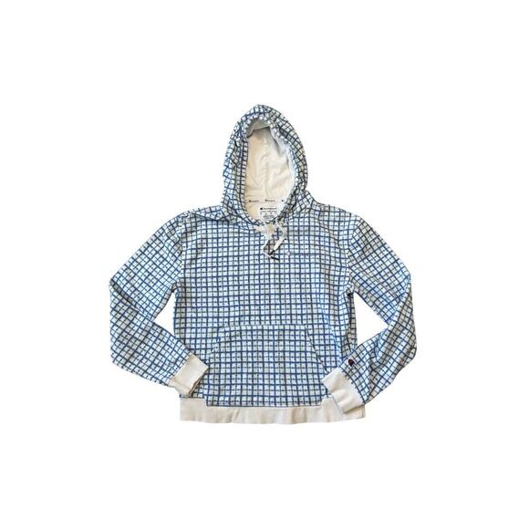 Champion Campus French Terry hoodie/sweatshirt, size meed women’s, Blue & white - Picture 1 of 7